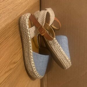 ShuShop Blue and Tan Espadrille Wedges (girls)
